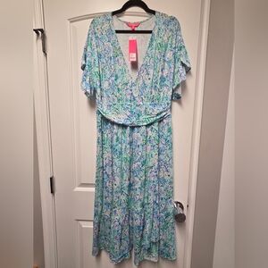 NWT Lilly Pulitzer Juliet Ruffle Midi Dress